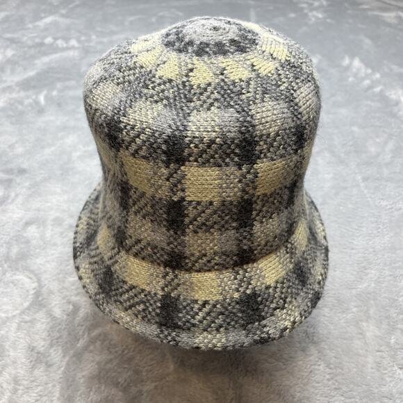 San Diego Hat Co Bucket Hat Womens Beige Gray Wool Blend Check Plaid Classic - Picture 2 of 5